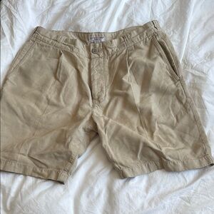 Flat Front Tan Shorts with Classic Style